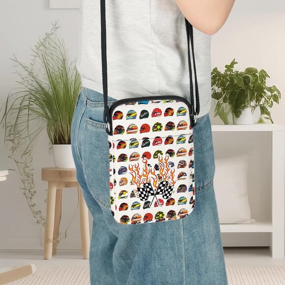 Versatile Checkered Flag Crossbody Bag - Perfect for Racing and Daily Adventures - Picture 7 of 7